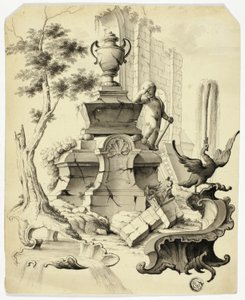 Rococo Tomb in Ruins by Unknown