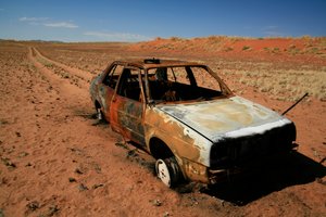 Rusted Car Stranded in Namib Desert by Unknown