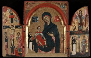 Triptych: Virgin and Child with Saints Dominic and Francis; The Crucifixion; Saint Michael with Saints Peter Martyr and Catherine of Alexandria