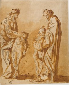 Two Views of an Antique Statue by Unknown