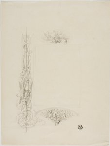 Vignette for Menu Card Decorated with Arms and Heroic Scenes by Unknown