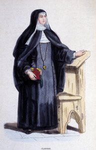 A Clarisse, a religious of the Order of St. Clair founded in the 13th century