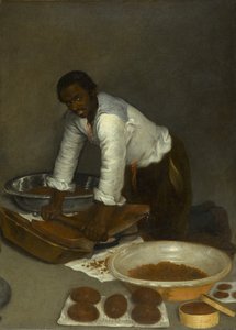 A Man Scraping Chocolate by Unknown artist