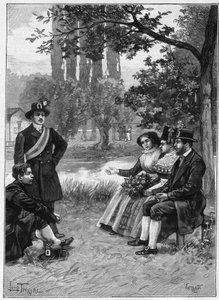 A Sunday at the Wends - engraving 1897 - Wends by Unknown artist