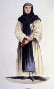 A celestin, religious of the order founded in 1254 by Célestin V. Engraving of the 19th century
