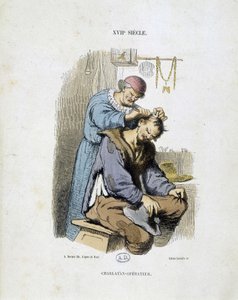 A charlatan operator - from a 17th century engraving by Unknown artist