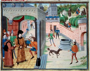 A messenger. Miniature from the manuscript Renaud de Montauban or Les quatre fils Aymon by Loyset Liedet (active between 1448 and 1478). 15th century by Unknown artist