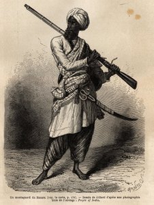 A Mountaineer from Hazara (Punjab, India). Engraving to Illustrate the Voyage to Pandjab and Kashmir, Story by Guillaume Lejean, in 1866, Published in Le tour du monde, nouveau journal des voyages, under the direction of Edouard Charton