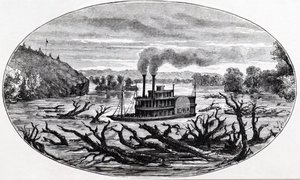 A paddle steamer on the upper Missouri