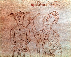 A Patient Consulting a Miniature Doctor from the Manuscript De Surgia by Unknown artist