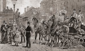 A Policeman Stops the Traffic on a Busy Crossing to Allow Pedestrians to Cross the Road, London, England