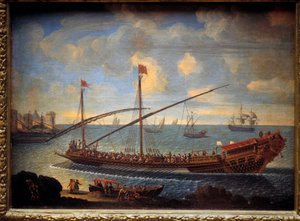 A Royal Galley Returning to the Port. Anonymous Painting of the 17th Century