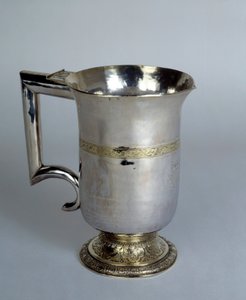 Aiguiere with a Straight Handle in Silver and Gold