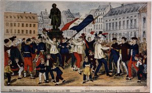 Alsatian conscripts, Place Kleber in Strasbourg by Unknown artist