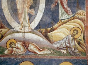 Apostles John and James (Detail). Fresco of the Transfiguration (1164)
