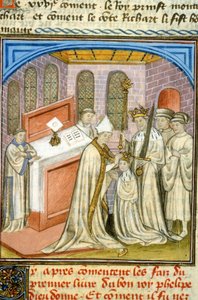 Archbishop Crowned Philippe Auguste in 1179 - Illumination of the Middle Ages