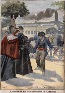 Assassination of Empress Elisabeth of Austria (Sissi) by an Italian anarchist in Geneva by Unknown artist