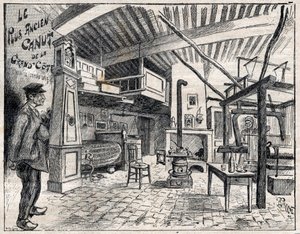 Atelier de Canut a Lyon - The Oldest Canut of the Grand Cote Since 1814 - Engraving in 
