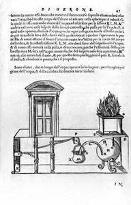 Automatic Mechanism Designed by Heron of Alexandria (the Elder) (1st Century) for Opening and Closing the Doors of a Temple. Heron, Spiritalia