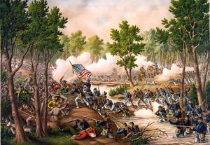 Battle of Spottsylvania Between 8 and 18/05/1864. Engraving c. 1888 by Unknown artist