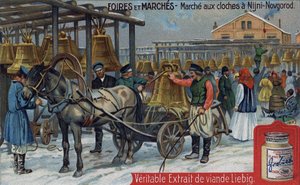 Bells market in Nizhny Novgorod (Russia). Chromo Liebig from the end of the 19th century. by Unknown artist
