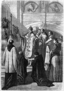 Benediction of eggs on Easter Sunday at the Abbey of Solesmes (Sarthe) in 1868