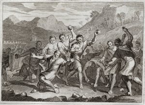 Bible of Royaumont, Old Testament: Blasphemer Stoned by Unknown artist