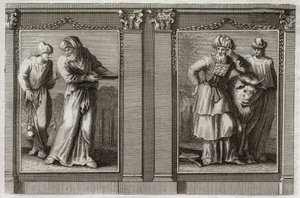 Bible of Royaumont, Old Testament: Clothes of the Priests. Figure of the garments of the Grand Priest, and of the other Levites. Illustration from 1811. by Unknown artist