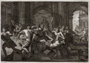 Bible of Royaumont, Old Testament: Death of Amnon (illustration from 1811)