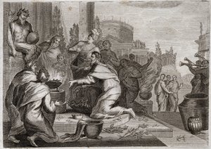 Bible of Royaumont, Old Testament: Fall of Solomon (illustration from 1811) by Unknown artist