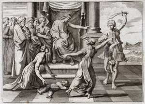 Bible of Royaumont, Old Testament: Judgment of Solomon. Solomon