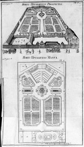 Botanical Garden - HORTI UPSALIENSIS Prospective and Plan by Unknown artist