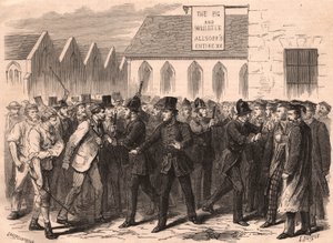 Brawl between the University of Oxford students and workers in a street of Oxford, England by Unknown
