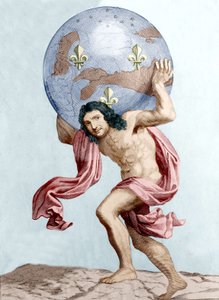 Caricature of Colbert as Atlas (engraving) by Unknown artist