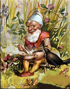 Character of the dwarf or farfadet eats soup by Unknown artist