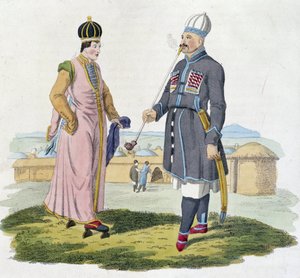 Cherkess man and woman (Caucasus)
