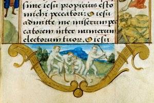 Children Playing Ball Game, Hockey Ancestor (Detail) by Unknown artist