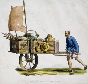 Chinese Merchant and His Sailing Cart