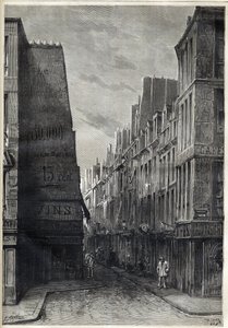 Cholera epidemic in Paris - rue Sainte Marguerite (engraving)
