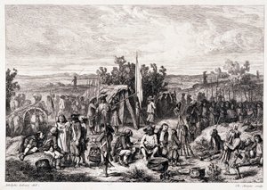 Chouans au bivouac - in La bretagne ancienne et moderne by Pitre-Chevalier, edited by W. Coquebert