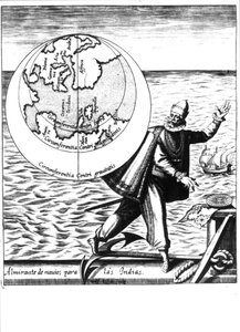 Christopher Columbus in Nova Tipus Transacto Navigatio Novi Orbi by Philoponus Honorius by Unknown artist
