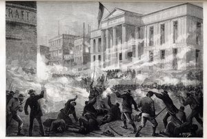 Cincinnati Courthouse riots of 1884 - a riot started after a jury verdict of manslaughter after a notorious murder trial, 28 March 1884 by Unknown artist