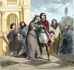 Clovis II king of the Franks (c.633-657) bought Sainte Bathilde (or Batilde, Bathylle, Beaudour) (626-680)