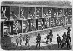 Coldbath Fields Prison - House of Correction in London - the treadmill - Coldbath Fields - London Engraving 1868 by Unknown artist