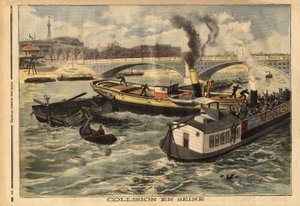 Collision on the Seine Between an English Steamboat and an Omnibus Peniche of Paris