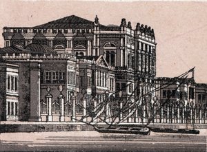 Constantinople, Turkey: view of the Imperial Palace at Dolma Baggsche