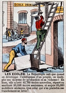 Construction of schools by workers - in 