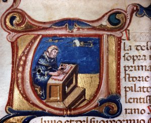 Copist monk (13th century manuscript) by Unknown artist