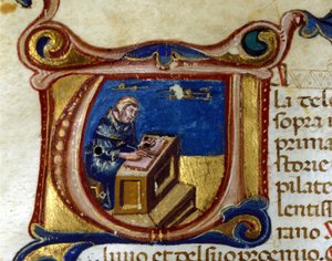 Copyist Monk in His Scriptorium, Illuminure by Unknown artist