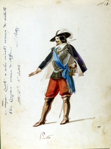 Costume for the Character of Arrigo in the Opera Giovanna de Guzman. Anonymous Costume for the Scala Theatre in Milan in 1856